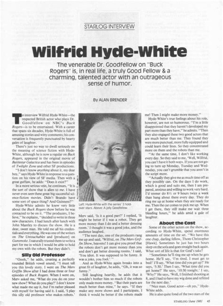 Wilfrid Hyde-White Net Worth at Death, Date, Place and Cause of Death, Family, etc